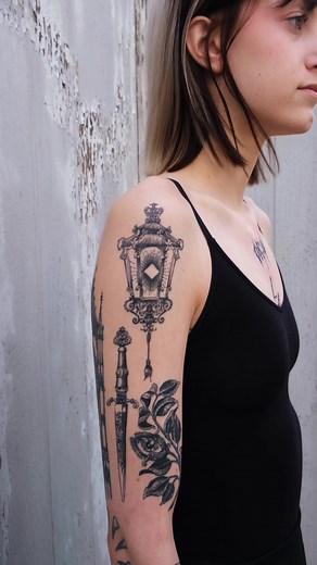 Victorian Gothic Sleeve Tattoo Designs for April