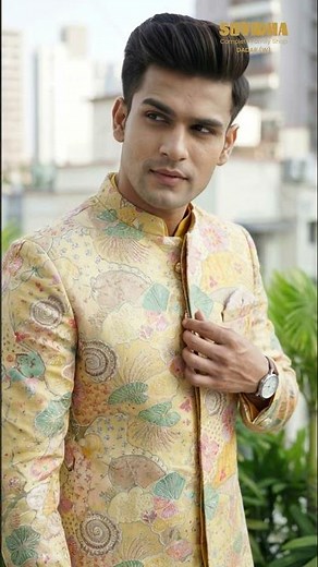 Designer Sherwani with Artistic Detailing for Grooms