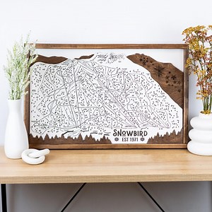 Snowbird Ski Resort Map Sign | Laser Engraved and Framed Wall Art - Etsy