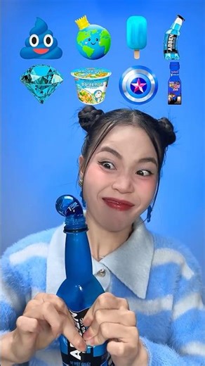 ASMR Mukbang 🦋 Eating Random Blue Food #shorts #food #asmr #mukbang #challenge #eating