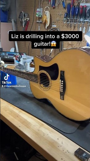 Strap button install on a $3000 guitar😱 #workingwednesday