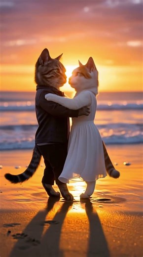 This cat couple's dance moves are EVERYTHING 😭💕 #cats #love #goals