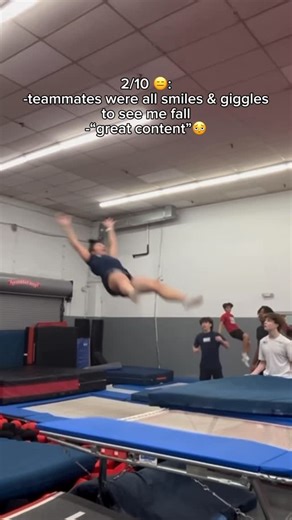 ♛aliahhh♛ on Instagram: "who had the best reaction?🤣 #reaction #funny #fail #ouch #watch #reels #gym #gymnastics #flips #tricks #tricking #stick #flop #doublemini #trampoline #tumbling #sport #gymnast #dive #parkour #acrobatics #extreme"