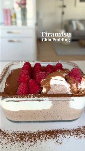 Tiramisu Chia Pudding😍 Recipe in the description! #chiapudding #breakfastrecipe #highfiber
