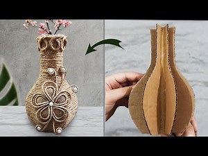 You Just need cardboard and jute Rope to make this wonderful vase | best out of waste