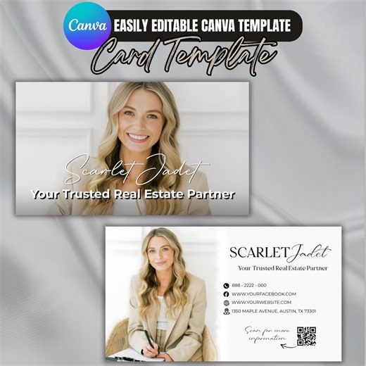 Real Estate Business Card, Realtor Calling Card, Textable Real Estate Card Template, Real Estate Marketing Cards, Buying or Selling QR Code - Etsy Canada