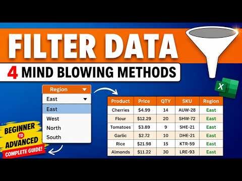 🔥 You’re Using Excel Filter WRONG! 🤯 | 4 Mind-Blowing Data Filter Methods