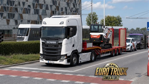 《欧洲卡车模拟2》运输山猫挖掘机去往翻新过后的卢森堡 | Euro Truck Simulator 2