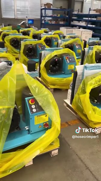 - ONE Container of crimping machines shipped! Safe packing, fast delivery. - Bulk order loaded! Hydraulic crimpers ready for global delivery. - Factory shipment: 1 full container of hose crimping machines. Quality guaranteed. #HydraulicCrimpingMachine #HoseCrimper #FactoryShipping #ContainerLoading #HydraulicEquipment