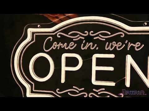 Britrio LED Open Sign for Shop Window Display, Bright Open Neon Sign LED Light for Business Cafe Bar