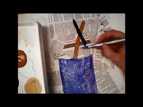 Mixed media painting with newspaper: Sinead Brennan Art Education