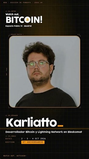 Ponente WOB!'26 confirmado: Karliatto