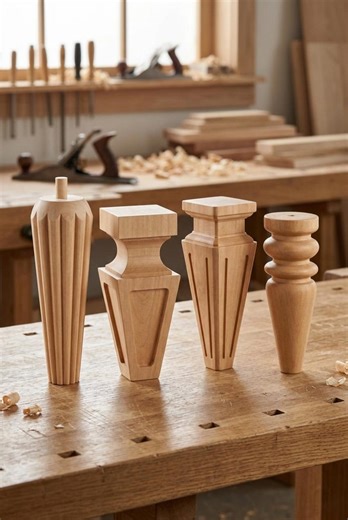 Handmade Beech Wood Furniture Legs - Set of 4 - Easy Install - Etsy