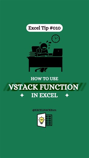 Excelhacks101 | Daily Excel Tips on Instagram: "VStack Function 😌😎 #excel #exceltips #data"