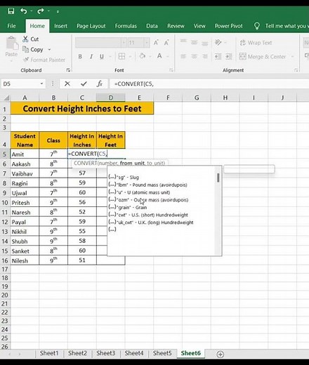 Feet To Inches In Excel || Excel Tricks || #datadashboard #exceltutorial #mexcel