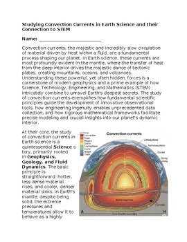 Studying Convection Currents & STEM - No Prep - Worksheet - 100% Editable