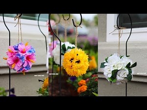 Flower Pomanders made with Wiffle Balls