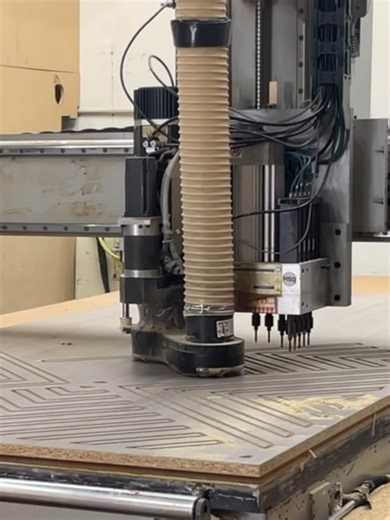 Check out our CNC machine at work 👀 Here it’s cutting a perfectly round wood board for a table and a complex design for custom panels. CNC machines follow digital designs to make precise, repeatable cuts you can’t do by hand. 👉 Click the link in bio for your free “Countertop Mistakes to Avoid” guide. 📍 3832 N. Shepherd Dr, Suite B, Houston, TX 📞 713-921-9393 #homeowner #countertops #home #fyp