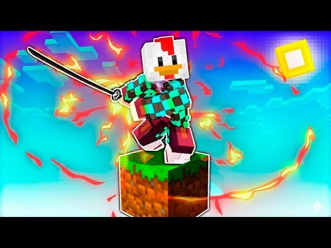 Becoming a ONE BLOCK DEMON SLAYER in MINECRAFT!? 😱 ONE BLOCK DEMON SLAYER