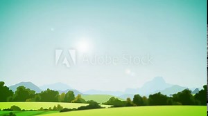 Country Landscape background Clip/ Animation of a country rural landscape background, in summer season Stock Video