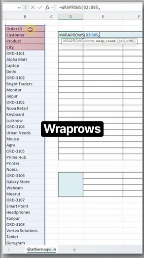 WRAPROWS & WRAPCOLS in Excel 🔥 | Arrange Data Instantly Without Copy Paste