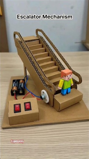 🚶‍♂️ DIY Escalator Working Model with DC Motor | Amazing Science Project for School! ⚡ #shorts #toys