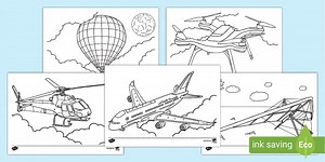 Flying Machines Colouring Pages