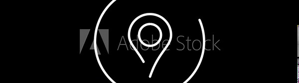 Motion Location Pin symbol. Outline Animation graphic of a GPS location pin symbol for mapping and navigation technology. Stock Video