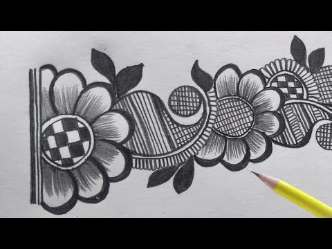 Easy Mehndi Design Drawing with Pencil Tutorial | Adorable Mehndi Drawing on Paper for Beginners