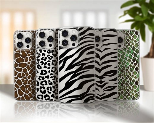 Zebra Print Clear Phone Case, Animal Pattern, Slim Gel Cover for iPhone 16e, 17 Pro Max, 17 Air, Samsung S25 Edge, A16, Pixel 10, 9A - Etsy