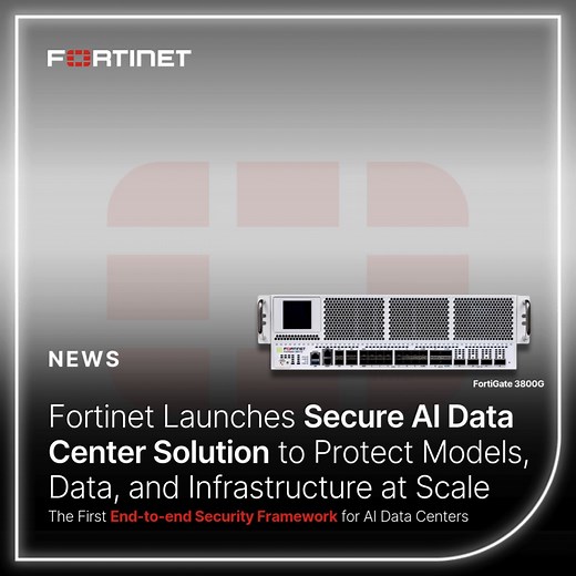 1.4K views · 15 reactions | The future of Secure AI infrastructure starts here.  We just launched our Secure AI Data Center solution—the first end-to-end framework to protect AI models, data, and infrastructure at scale—built on our foundational ASIC-driven firewalls, including the  #FortiGate3800G, to meet the demands of modern AI workloads.  Unify performance, visibility, and security.  Full details: https://ftnt.net/61827MqVg | Fortinet | Facebook