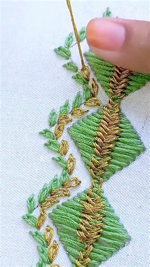 New Viral Embroidery Design | Easy & Beautiful Hand Embroidery for Beginners #shorts #embroidery