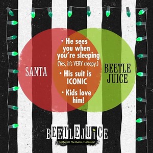 Beetlejuice is in his sleigh era. Happy Holidays from your (second) favorite creepy old guy. #BwayLou #Beetlejuice | PNC Broadway in Louisville