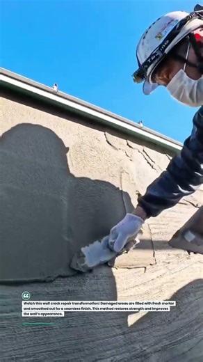 Wall Crack Repair Like a Pro! #construction #repair #DIY #shorts #builder #tools #fix