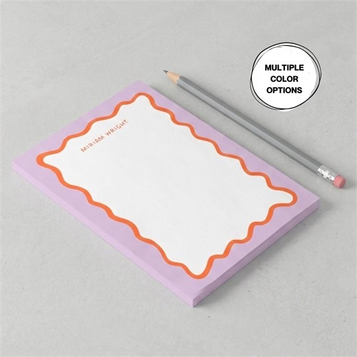 Wavy Frame Notepad Post-it® Note Pad Personalized Stationary Monogramed College Girl Name Print Pink to Do List Sticker Planner for Women - Etsy Canada