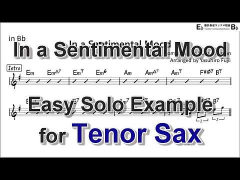 In a Sentimental Mood - Easy Solo Example for Tenor Sax