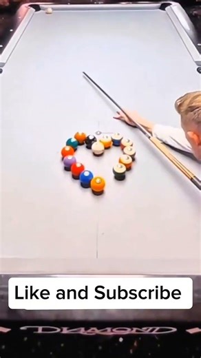 🤯 UNBELIEVABLE Pool Trick Shot: Watch Balls Form a PERFECT Heart with ONE Strike! 🎱 #Shorts