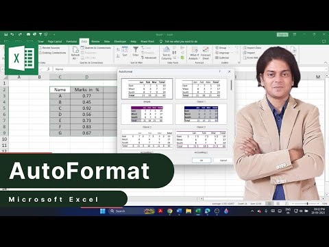 How to use AutoFormat Feature in excel? #exceltutorial