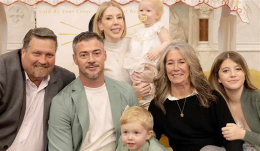 Katherine Ryan beams as her daughter is christened in Ireland