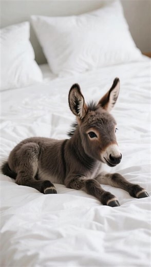 Cute Baby Animals Cuddling in Bed