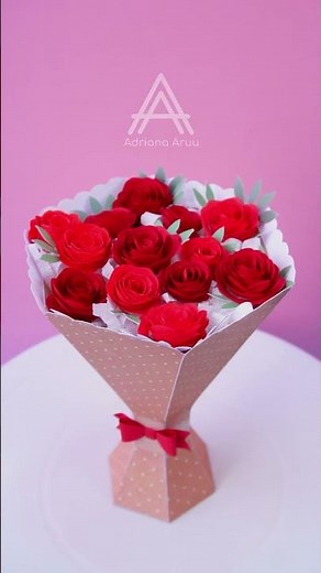 💐Hermoso ramo de flores DIY 🌸 Regalo para el Día del Amor y la Amistad | Plantilla GRATIS ✂️