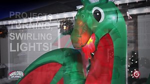 Home Accents Holiday 7 ft. Pre-Lit Life Size Airblown Inflatable Christmas Dragon with Multicolor Projection 115255