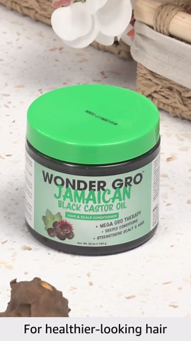 Jamaican Black Castor Oil Hair Grease Styling Conditioner, 12 fl oz - Great for Strengthening - Mega Hair Growth Therapy by Wonder Gro