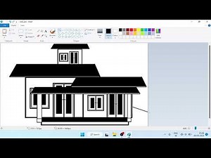 How to draw in Ms Paint || house drawing on Ms Paint || draw in Ms Paint || Microsoft Paint