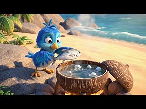 A Tiny Bird Cooks Fish Soup on the Beach