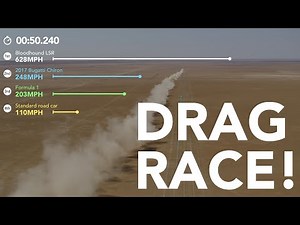 Watch The Bloodhound LSR 'Drag Race' A Bugatti Chiron And An F1 Car