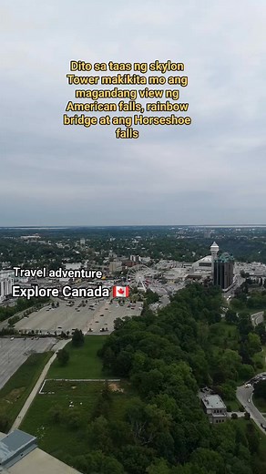 Dito sa taas ng Skylon Tower makikita ang magandang view ng rainbow bridge, American falls at Niagara falls Ontario, Canada. #skylontower #niagarafalls #explorecanada #reels #fbreelsfypシ゚ | Jessen Gavina