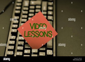 Conceptual caption Video Lessons. Internet Concept Video Lessons Typing Program Schedule, Retyping And Debugging Program String Codes Stock Photo - Alamy