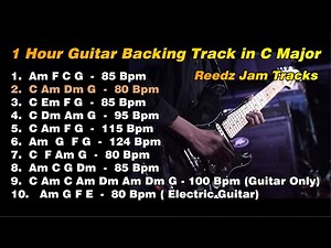 C Major Guitar Backing Track Compilation 1 Hour | Pop Rock Ballads