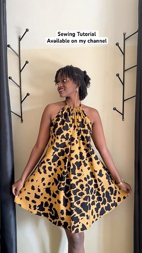 Trendy Backless Halter Neck Flare Dress #sewingtutorial #jahveestitches